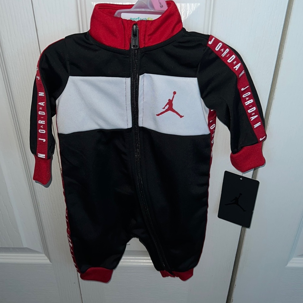 NWT- Black and red jordan baby jumper! **size 3 months**